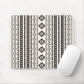Aztec Black on Cream Mixed Motifs V Muster Mousepad (Mit Mouse)