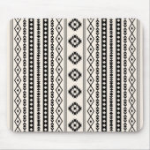 Aztec Black on Cream Mixed Motifs V Muster Mousepad (Vorne)