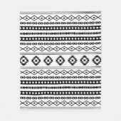 Aztec Black on White Mixed Motifs Muster Fleecedecke (Vorderseite)