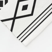 Aztec Black on White Mixed Motifs Muster Fleecedecke (Ecke)