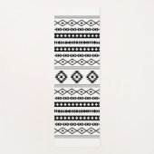 Aztec Black on White Mixed Motifs Muster Yogamatte (Vorderseite)