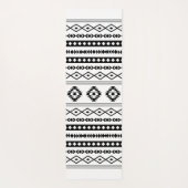 Aztec Black on White Mixed Motifs Muster Yogamatte (Rückseite)
