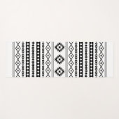 Aztec Black on White Mixed Motifs Muster Yogamatte (Vorderseite (Horizontal))