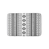 Aztec Black on White Mixed Motifs (V)-Muster Badematte (Vorderseite)