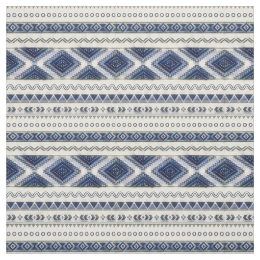 Aztec Blauer und Weiße Nahtlose Premium-Stoffe Stoff (Muster)