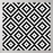 Aztec Block Symbol Big Ptn Black & White II Poster (Vorne)