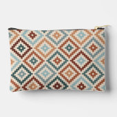 Aztec Block Symbol Big Ptn Teals Crm Terracottas Zubehörtasche (Rückseite)