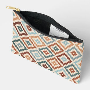 Aztec Block Symbol Big Ptn Teals Crm Terracottas Zubehörtasche