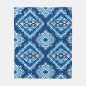 Aztec Blue Knitted Geometric Art Fleecedecke (Vorderseite)