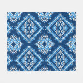 Aztec Blue Knitted Geometric Art Fleecedecke (Vorderseite (Horizontal))