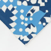 Aztec Blue Knitted Geometric Art Fleecedecke (Ecke)