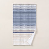 Aztec Blue Pattern Badhandtuch Set (Handtuch)