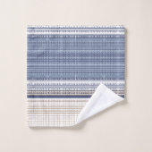 Aztec Blue Pattern Badhandtuch Set (Waschlappen)