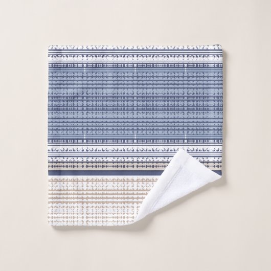 Aztec Blue Pattern Badhandtuch Set (Waschlappen)