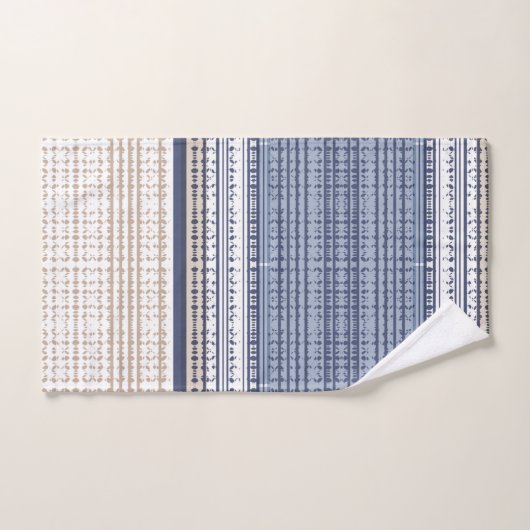 Aztec Blue Pattern Badhandtuch Set (Handtuch)