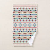 Aztec Blue Red Black Cream Mixed Motifs Muster Badhandtuch Set (Handtuch)