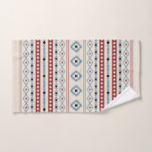 Aztec Blue Red Black Cream Mixed Motifs Muster Badhandtuch Set (Handtuch)