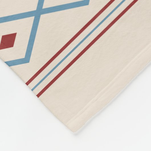 Aztec Blue Red Black Cream Mixed Motifs Muster Fleecedecke (Ecke)