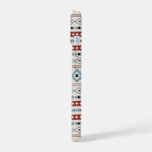 Aztec Blue Red Black Cream Mixed Motifs Muster iPhone 15 Hülle (Linke Seite)