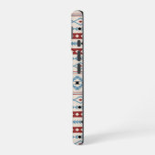 Aztec Blue Red Black Cream Mixed Motifs Muster iPhone 16 Hülle (Linke Seite)