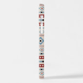 Aztec Blue Red Black Cream Mixed Motifs Muster iPhone Hülle (Linke Seite)