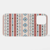 Aztec Blue Red Black Cream Mixed Motifs Muster iPhone Hülle (Rückseite (Horizontal))