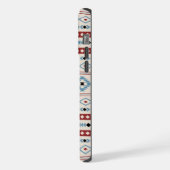 Aztec Blue Red Black Cream Mixed Motifs Muster iPhone Hülle (Linke Seite)