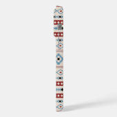Aztec Blue Red Black Cream Mixed Motifs Muster iPhone Hülle (Linke Seite)