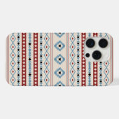 Aztec Blue Red Black Cream Mixed Motifs Muster iPhone Hülle (Rückseite (Horizontal))