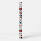 Aztec Blue Red Black Cream Mixed Motifs Muster iPhone Hülle (Linke Seite)