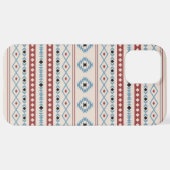 Aztec Blue Red Black Cream Mixed Motifs Muster iPhone Hülle (Rückseite (Horizontal))