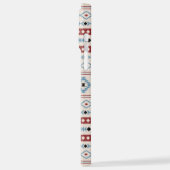 Aztec Blue Red Black Cream Mixed Motifs Muster iPhone Hülle (Linke Seite)