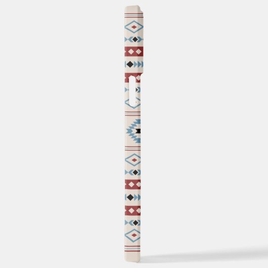 Aztec Blue Red Black Cream Mixed Motifs Muster iPhone Hülle (Rechte Seite)