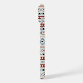 Aztec Blue Red Black Cream Mixed Motifs Muster iPhone Hülle (Linke Seite)