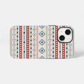 Aztec Blue Red Black Cream Mixed Motifs Muster iPhone Hülle (Rückseite (Horizontal))