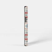 Aztec Blue Red Black Cream Mixed Motifs Muster iPhone Hülle (Rechte Seite)