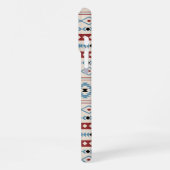 Aztec Blue Red Black Cream Mixed Motifs Muster iPhone Hülle (Linke Seite)