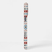 Aztec Blue Red Black Cream Mixed Motifs Muster iPhone Hülle (Rechte Seite)