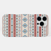 Aztec Blue Red Black Cream Mixed Motifs Muster iPhone Hülle (Rückseite (Horizontal))