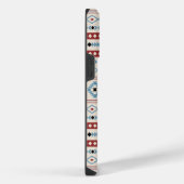 Aztec Blue Red Black Cream Mixed Motifs Muster iPhone Hülle (Rechte Seite)