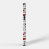 Aztec Blue Red Black Cream Mixed Motifs Muster iPhone Hülle (Rechte Seite)