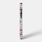 Aztec Blue Red Black Cream Mixed Motifs Muster iPhone Hülle (Linke Seite)