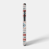 Aztec Blue Red Black Cream Mixed Motifs Muster iPhone Hülle (Linke Seite)