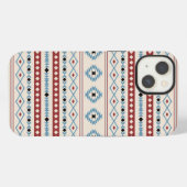 Aztec Blue Red Black Cream Mixed Motifs Muster iPhone Hülle (Rückseite (Horizontal))