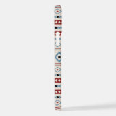 Aztec Blue Red Black Cream Mixed Motifs Muster iPhone Hülle (Rechte Seite)
