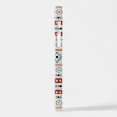 Aztec Blue Red Black Cream Mixed Motifs Muster iPhone Hülle (Linke Seite)