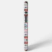 Aztec Blue Red Black Cream Mixed Motifs Muster iPhone Hülle (Linke Seite)