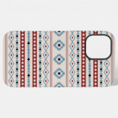 Aztec Blue Red Black Cream Mixed Motifs Muster iPhone Hülle (Rückseite (Horizontal))