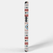 Aztec Blue Red Black Cream Mixed Motifs Muster iPhone Hülle (Rechte Seite)