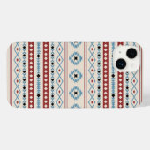 Aztec Blue Red Black Cream Mixed Motifs Muster iPhone Hülle (Rückseite (Horizontal))